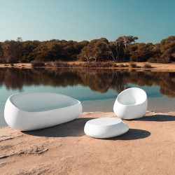 Vondom sofá de piedra blanco mate