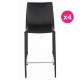 Lot de 4 Chaises Plan de Travail Noire KosyForm