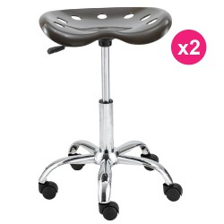 Lot de 2 Tabourets de Bureau Gris Foncé KosyForm