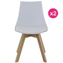 2er Set Stühle weiß und Eiche KosyForm Basis