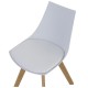 Lot de 4 Chaises Blanches et Piétement Chêne KosyForm