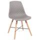 Lot de 4 Chaises Polypropylène Gris Piétement Chêne Vigi KosyForm