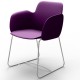Set of 2 chairs Vondom Pezzettina violet Matt and metal