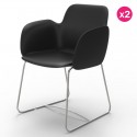 Pack de 2 sillas VONDOM Pezzettina negro Matt y metal