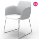 Set of 2 chairs Vondom Pezzettina white Matt and metal