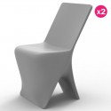 Set of 2 chairs Vondom design Sloo grey