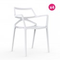 Conjunto de 4 cadeiras Delta Vondom branco