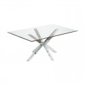 Dining Table Glass and Chrome Rectangular 180 Doli KosyForm