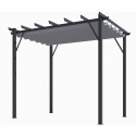 Pergola Alluminio Habrita Antracite 12m2 con tela tonalità 280gr