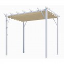 Pérgola Aluminio Habrita Blanco 12m2 con lona en sombra 140gr