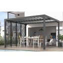 Pérgola Bioclimática Orientable Cuchillas 11 m2 y Disyuntor de Vista Lateral 3 m