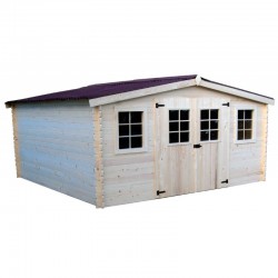 Garden shed in solid wood Habrita 16 m2 with basement