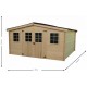 Habrita Solid Wood Garden Shelter 7.42 m² com telhado de aço