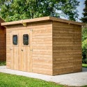 Garden shed Theora in solid wood Habrita 7,33 m2 with Onduline Roof