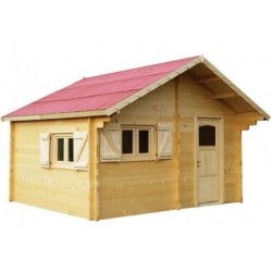 Semi-habitable garden shelter in Habrita Solid Wood of 20 m2 with 60mm more
