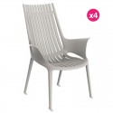 Juego de 4 Sillones Vondom Ibiza Revolution White Milos