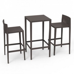 Set Mesa Spritz y 2 taburetes Vondom altura del asiento 76cm bronce