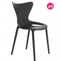 Set of 4 Chairs Love Vondom Manta black