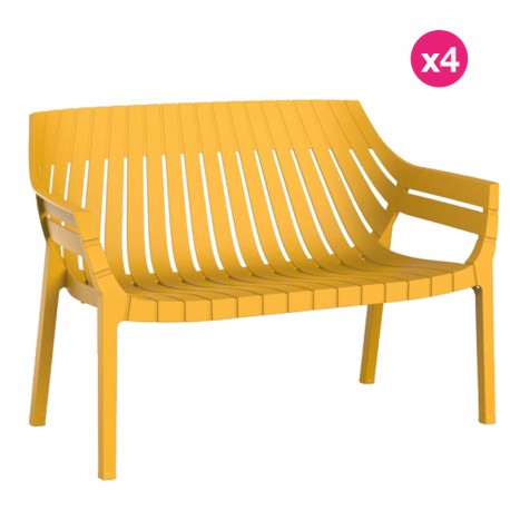 Lot de 4 sofas Vondom Spritz jaune moutarde