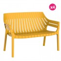 Set of 4 sofas Vondom Spritz mustard yellow