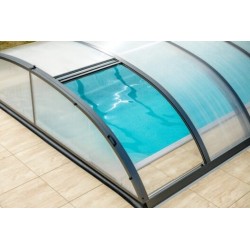 Abri de Piscine en Aluminium anthracite et Polycarbonate 430 x 854 x 84