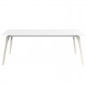 Mesa Vondom Faz Bandeja de Madeira 200x90 Fronteira Branca e Negra com Pés de Carvalho Branqueado