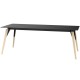 Table Vondom Faz Wood Plateau 200X90 Noir et Pieds Chêne Blanchis