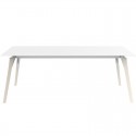 Mesa Vondom Faz Bandeja de Madera 200x100 Blanco y Pies Roble Blanco