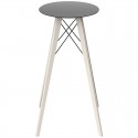 Vondom Wood Tisch Wood Platte Schwarz Runde Weiß hpl mit Füßen Eiche Weiß Durchmesser 50 x H105cm