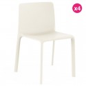 4-Stühle-Vondom-Kes-Stapel weiß