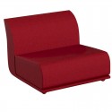 Poltrona centrale Vondom design Suave in tessuto idrorepellente rosso Granato 1046