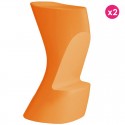 Conjunto de 2 Bar Stools Vondom Moma Altura do assento 74 laranja