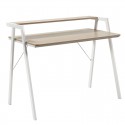 Leichter Schreibtisch mit 110x60-Tischplatte und KosyForm-Sperrholzregal in Holzeffekt