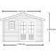 Abri de Jardin Habrita en bois massif 12,74 m2 avec toiture plaques ondulées