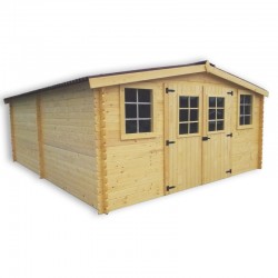 Garden shed Habrita solid wood 20 m2 with roof corrugated plates