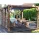 Pérgola Bioclimática Orientable Cuchillas 11 m2 y Disyuntor de Vista Lateral 3 m