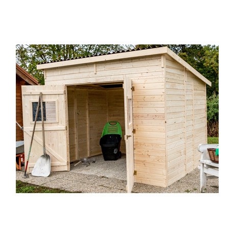 Garden shed Habrita solid wood 25,37 m2 with flat steel roof