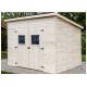 Garden shed Habrita solid wood 25,37 m2 with flat steel roof