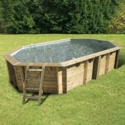 Piscine Bois Ubbink Océa 400X610 H130cm Liner Gris