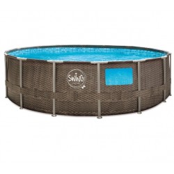 Piscine Swing Elite Ronde Design rotin 457x122 avec hublot