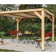 Pergola en bois Habrita 341x313x217 avec Ventelles amovibles sur Toit