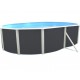 Piscina acima do solo TOI Mallorca oval 550x366 com kit completo Anthracite