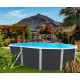 Piscina acima do solo TOI Mallorca oval 550x366 com kit completo Anthracite