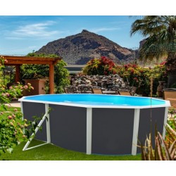 Oberirdischer Pool TOI Mallorca oval 550x366 mit komplettem Kit Anthrazit