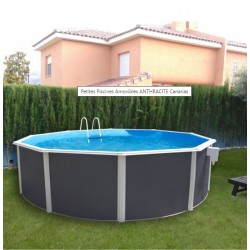 Piscina fuori terra TOI Canarias rotonda 460xH120 con kit completo Antracite