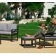 Garden furniture Piave-9-D Aluminium Anthracite and light grey fabrics 4 seater Hevea
