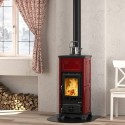 Stufa a legna Nordica Extraflame Emiliana 6.5kW bordeaux