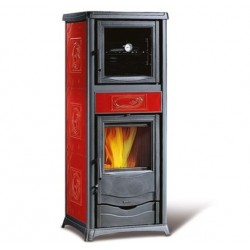 Poêle à bois avec Four Nordica Extraflame Rossella plus 9.1kW Liberty bordeaux