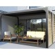 Pérgola bioclimática Habrita antracita aluminio 10,80 m2 ventosas imitación madera