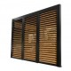 Pérgola bioclimática Habrita aluminio 21,52m2 antracita con 3 paneles imitación madera